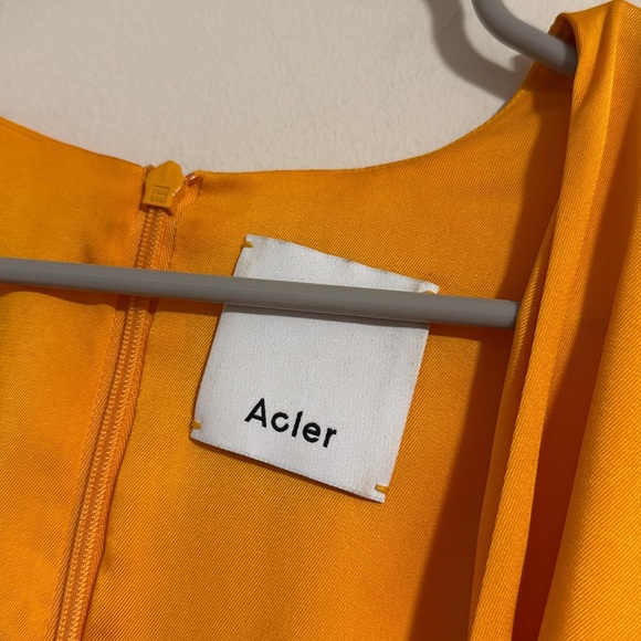 Acler empire dress size mustard orange and nude two tone assymetrical pleated 6 - Picture 4 of 12